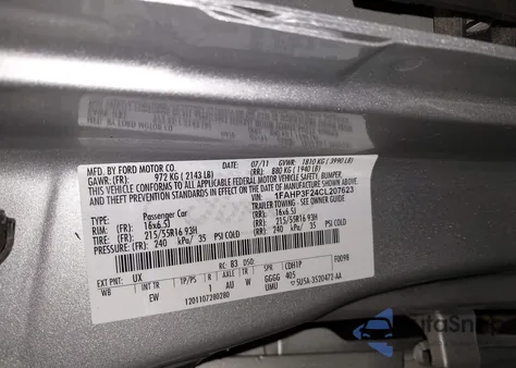 2012 Ford Focus Se из США, поврежденный, VIN 1FAHP3F24CL207623